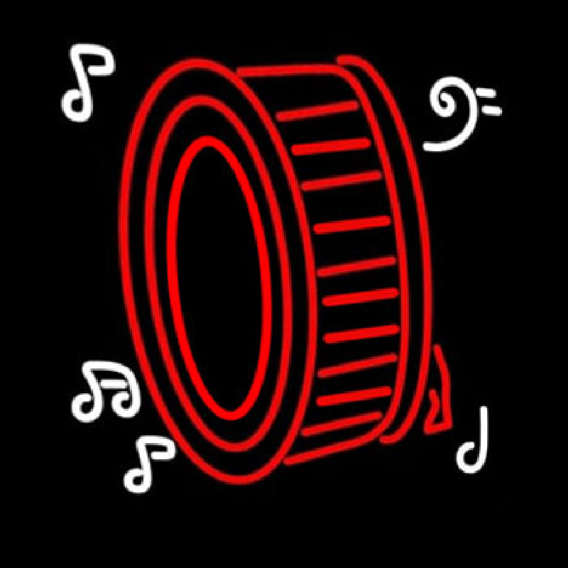 Custom Drum Musical Note Logo Neon Sign USA