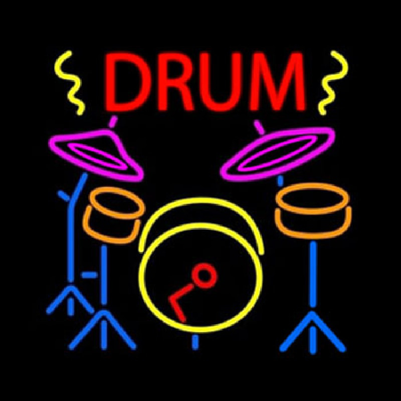 Custom Drum Set  Neon Sign USA