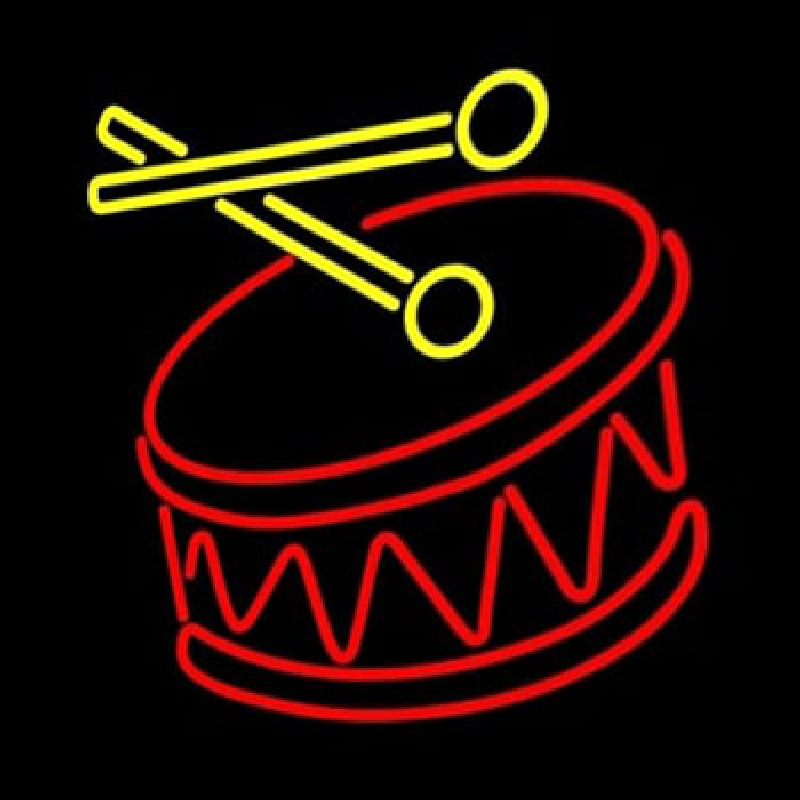 Custom Drum Stick Logo Neon Sign USA