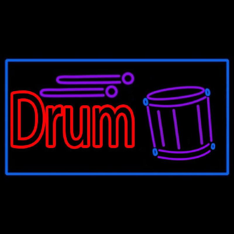 Custom Drum With Musical  Neon Sign USA