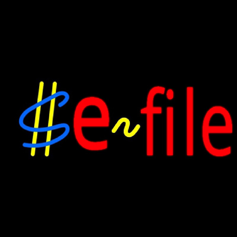 Custom E File Neon Sign USA