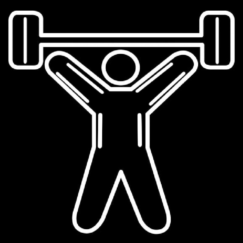 Custom Exercise Dumbbells Heavy Weightlifter Sports Icon Neon Sign USA