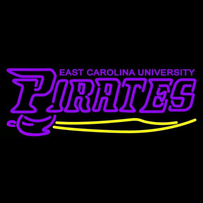 Custom East Carolina Pirates Wordmark 1999 Pres Logo NCAA Neon Sign Neon Sign USA