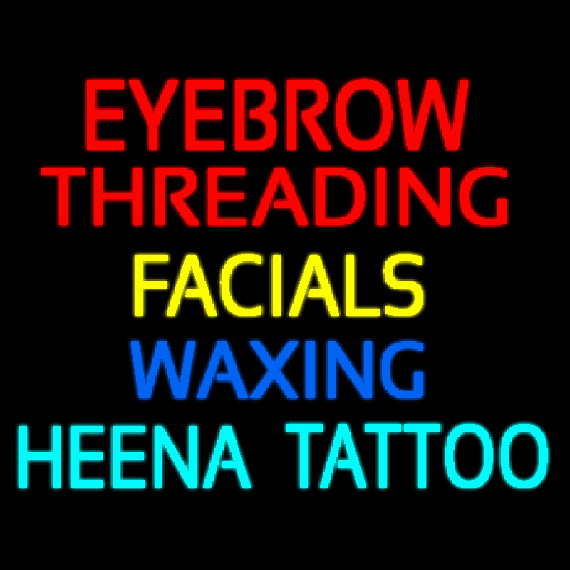 Custom Eyebrow Threading Facials Waxing Neon Sign USA