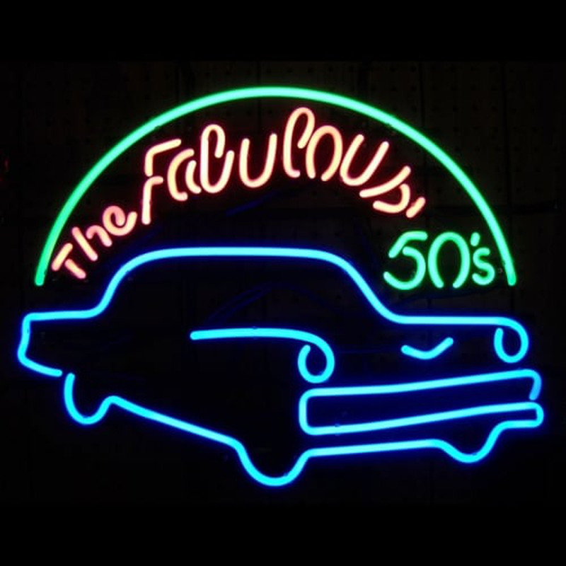 Custom Fabulous 50S For Garage Man Cave Wall Art Neon Sign USA
