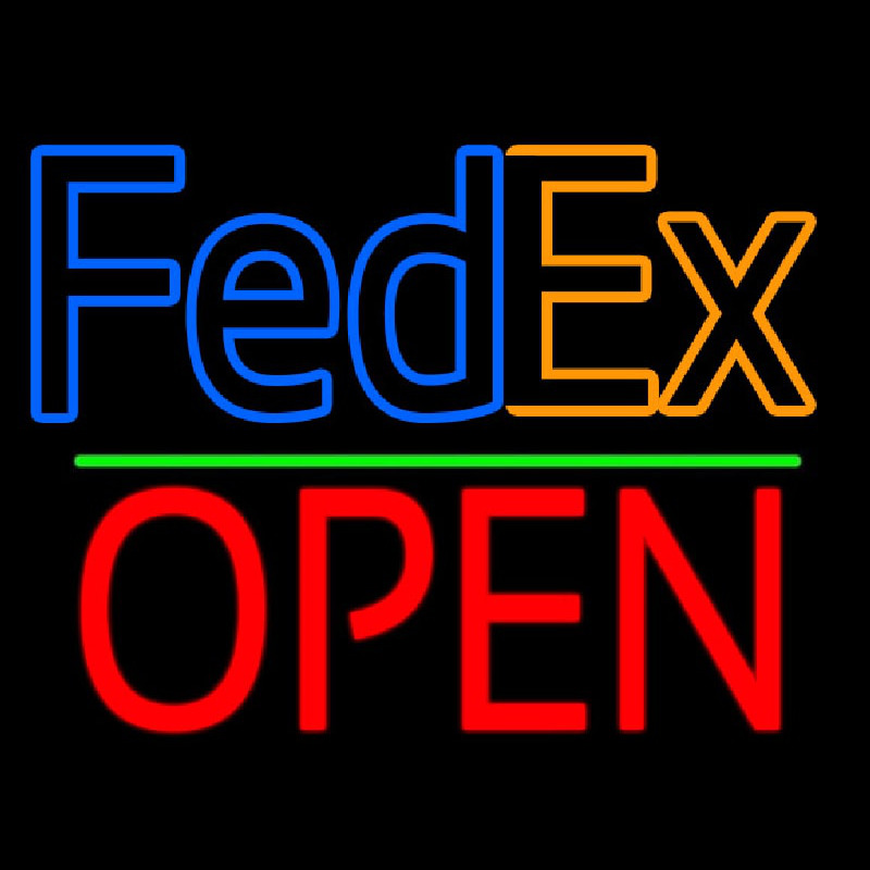 Custom Fedex Logo With Open 1 Neon Sign USA