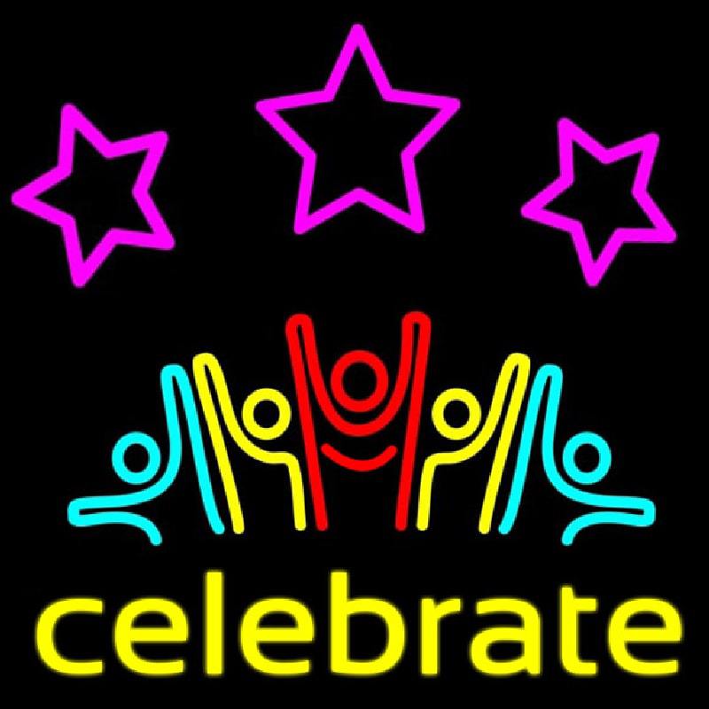 Custom Fire Work Celebrate 2 Neon Sign USA