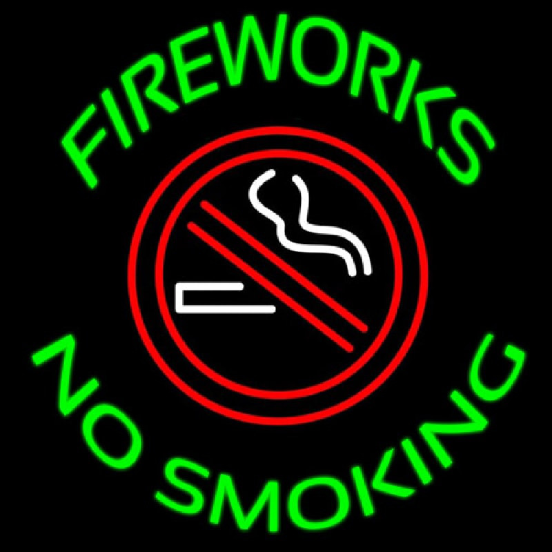 Custom Fire Works No Smoking With Logo Neon Sign USA