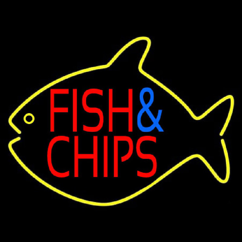 Custom Fish And Chips Inside Fish Neon Sign USA