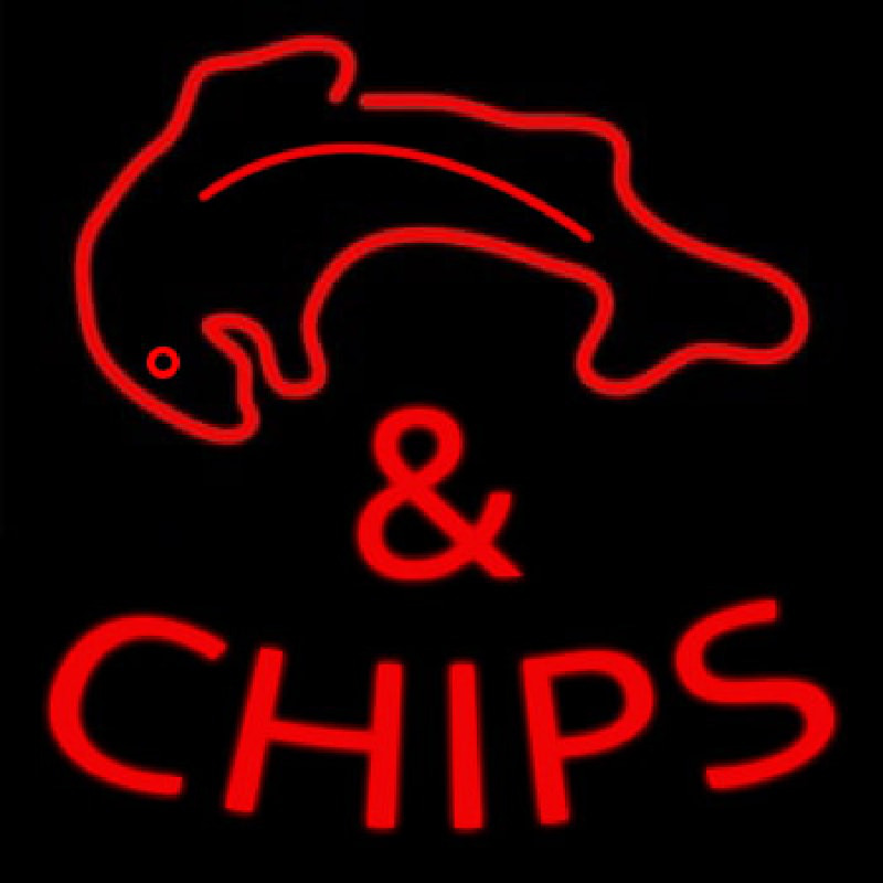 Custom Fish And Chips Red Neon Sign USA