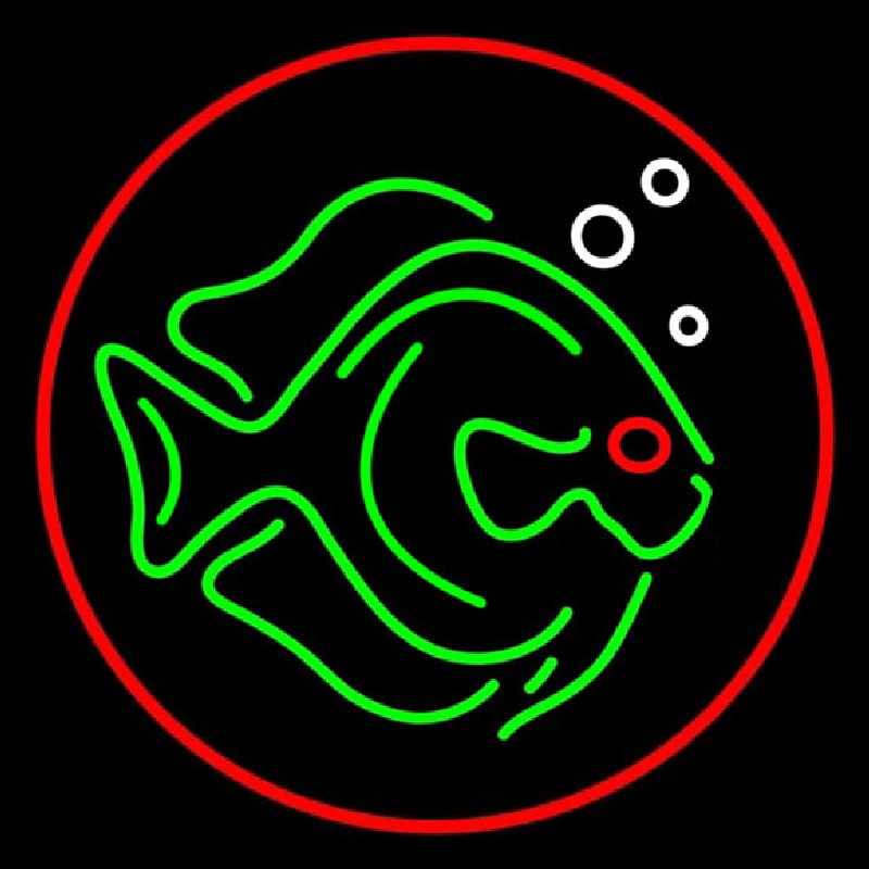 Custom Fish Purple Border 2 Neon Sign USA