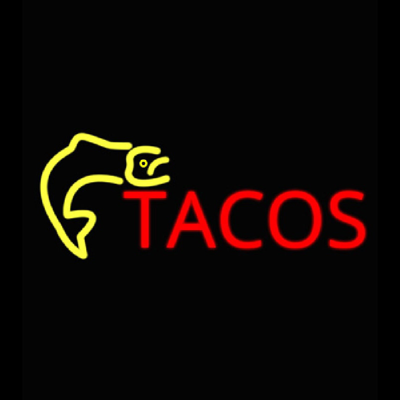Custom Fish Tacos Catering Neon Sign USA