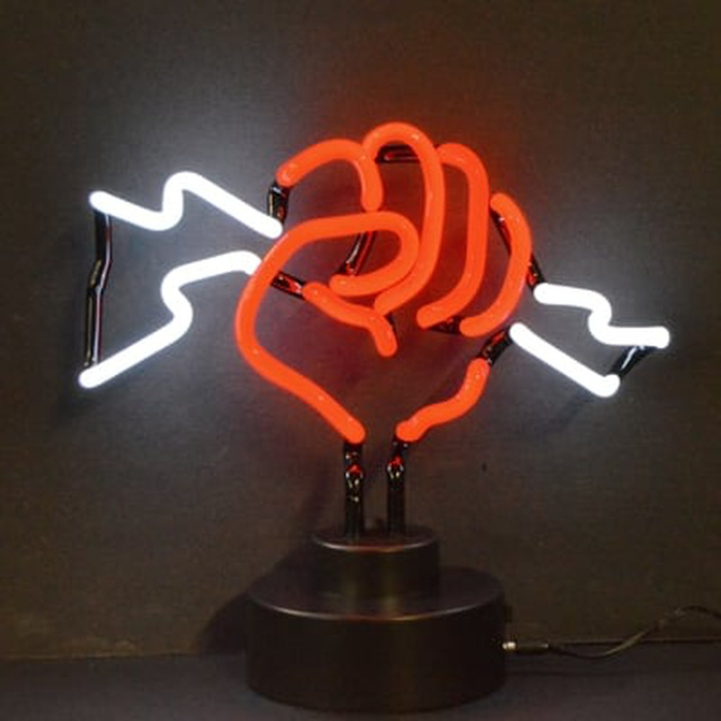 Custom Fist with Lightning Desktop Neon Sign