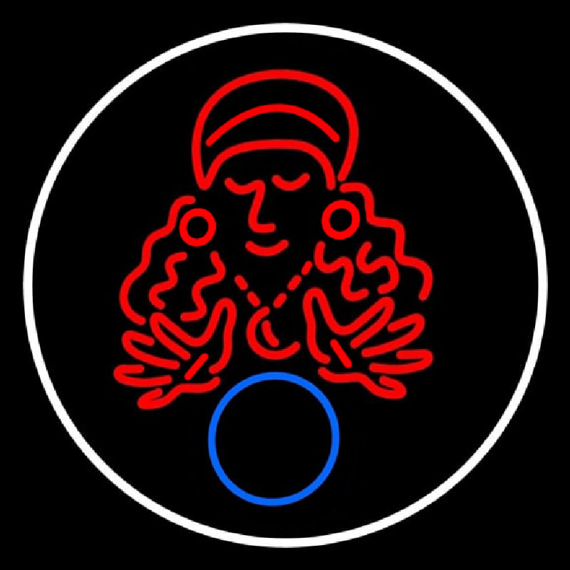 Custom Fortune Teller Lady Crystal Neon Sign USA