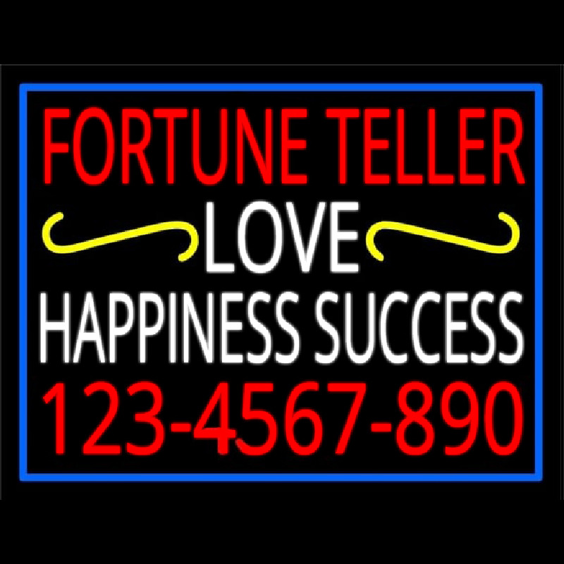 Custom Fortune Teller Love Happiness Success With Phone Number Neon Sign USA