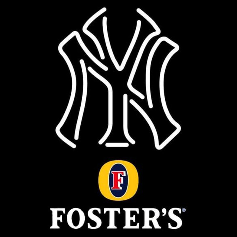 Custom Fosters New York Yankees White MLB Beer Sign Neon Sign USA