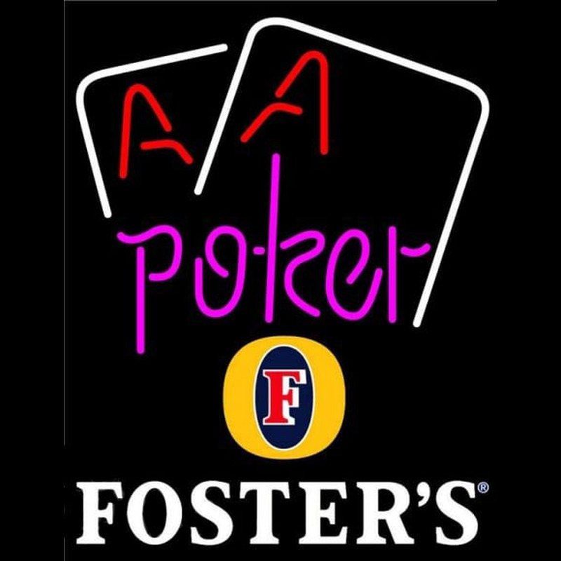 Custom Fosters Purple Lettering Red Aces White Cards Beer Sign Neon Sign USA