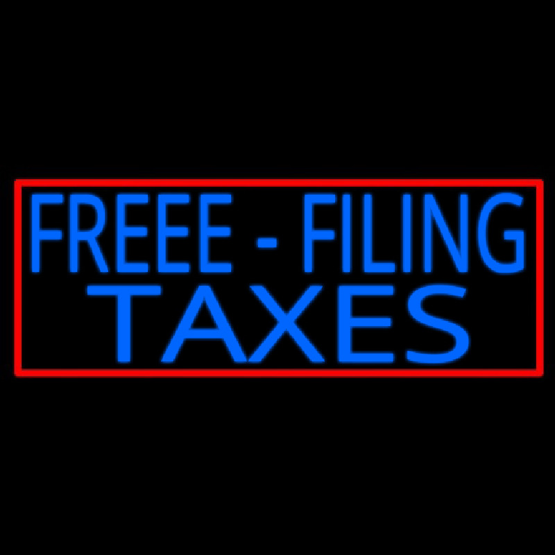 Custom Free Filing Taxes Neon Sign USA