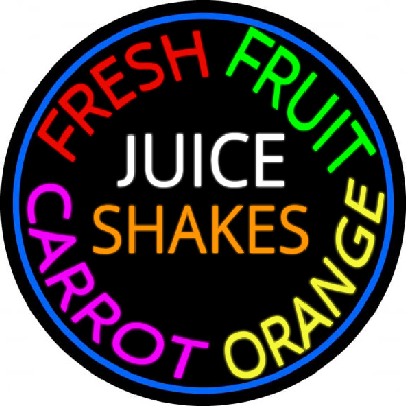 Custom Fresh Fruit Juice Carrot Orange Shakes Neon Sign USA