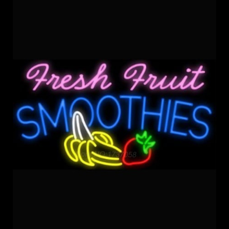 Custom Fresh Fruit Smoothies Logo Neon Sign USA