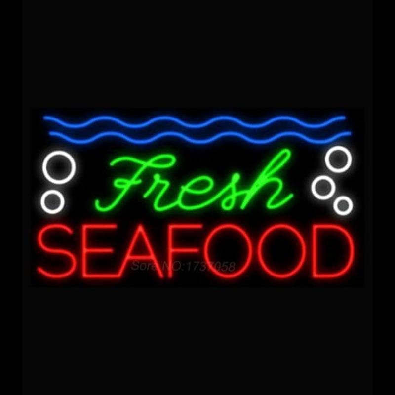 Custom Fresh Seafood Neon Sign USA