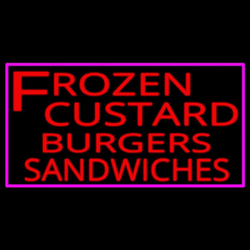 Custom Frozen Custard Burgers Neon Sign USA