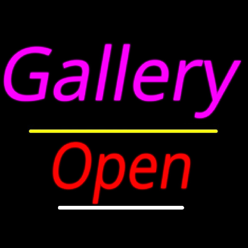 Custom Gallery Open Yellow Line Neon Sign USA