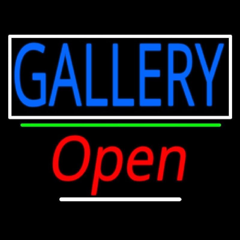 Custom Gallery With Border Open 3 Neon Sign USA