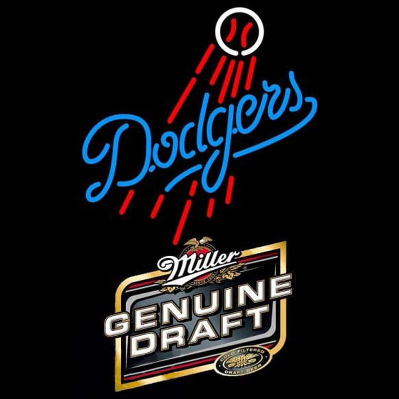Custom Genuine Draft Los Angeles Dodgers MLB Beer Sign Neon Sign USA