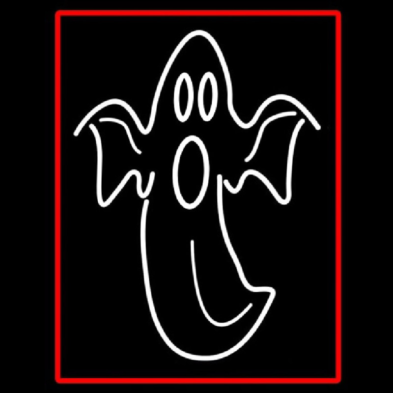 Custom Ghost With Red Border Neon Sign USA