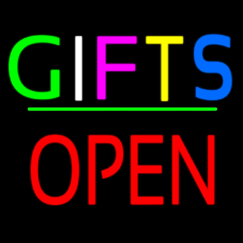 Custom Gifts Block Open Green Line Neon Sign USA