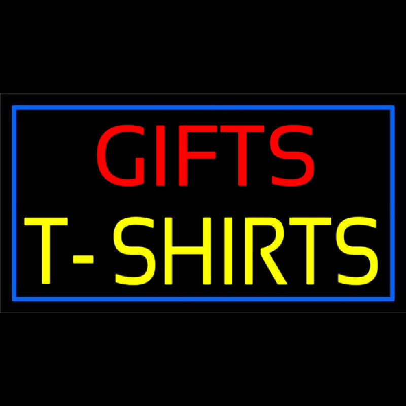 Custom Gifts Tshirts With Blue Border Neon Sign USA