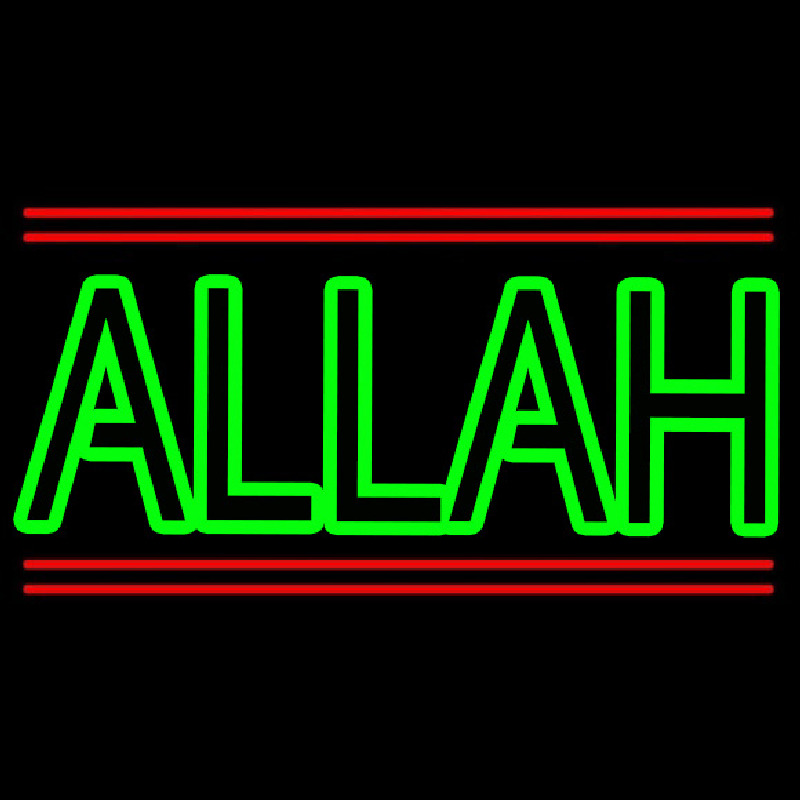 Custom Green Allah Red Line Neon Sign USA