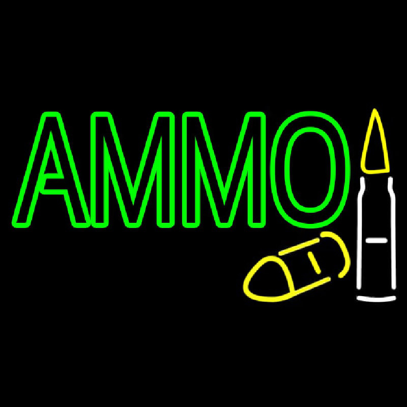 Custom Green Ammo Neon Sign USA