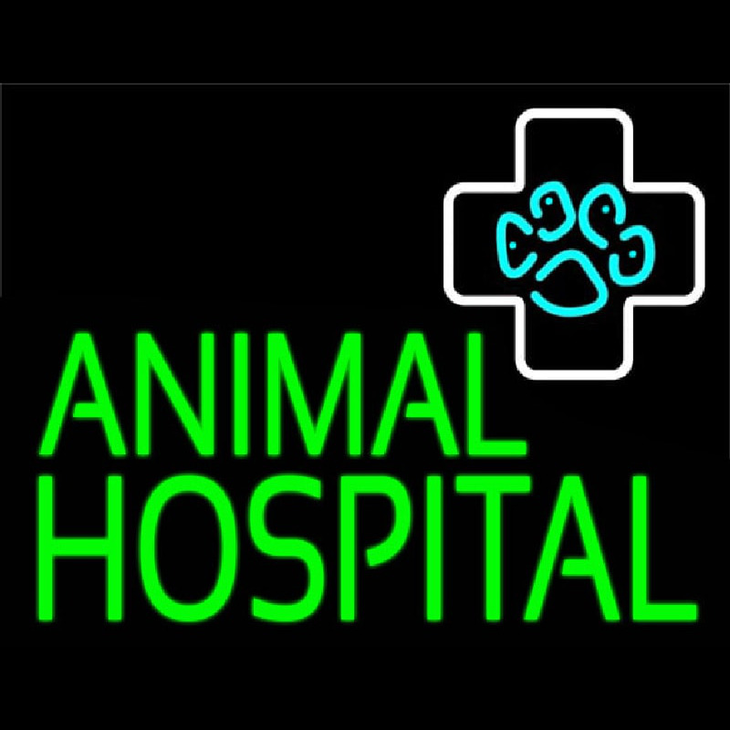 Custom Green Animal Hospital Block Neon Sign USA