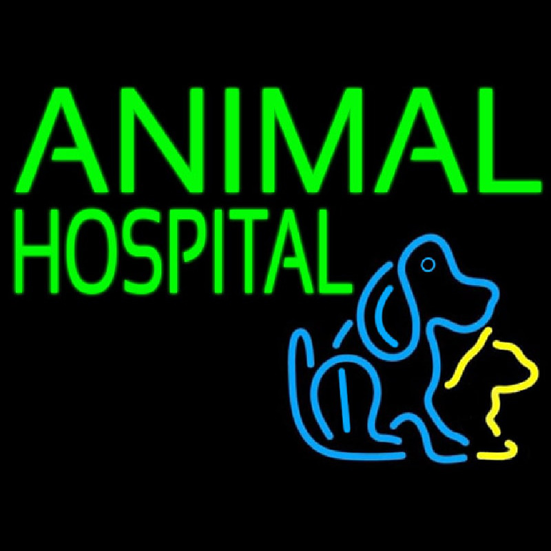 Custom Green Animal Hospital Dog Logo Neon Sign USA