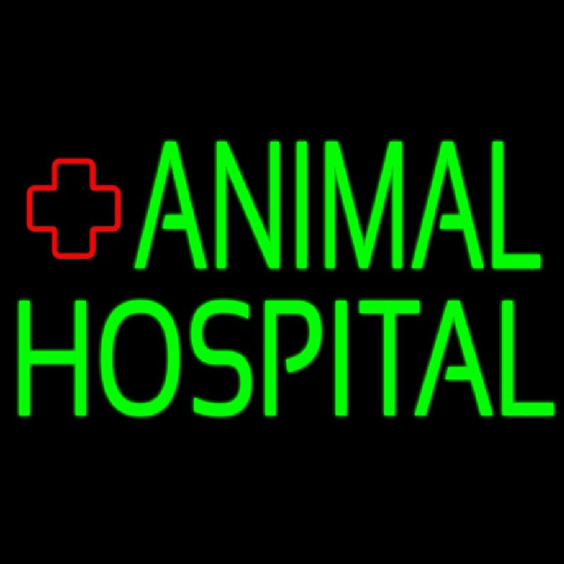 Custom Green Animal Hospital Logo 2 Neon Sign USA