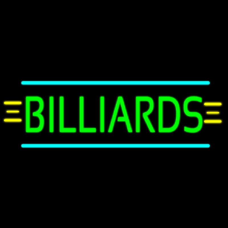 Custom Green Billiards Turquoise Lines Neon Sign USA