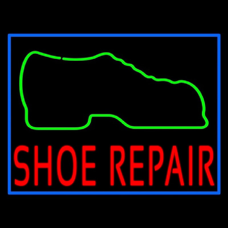 Custom Green Boot Red Shoe Repair Neon Sign USA