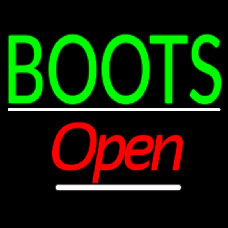 Custom Green Boots Open Neon Sign USA