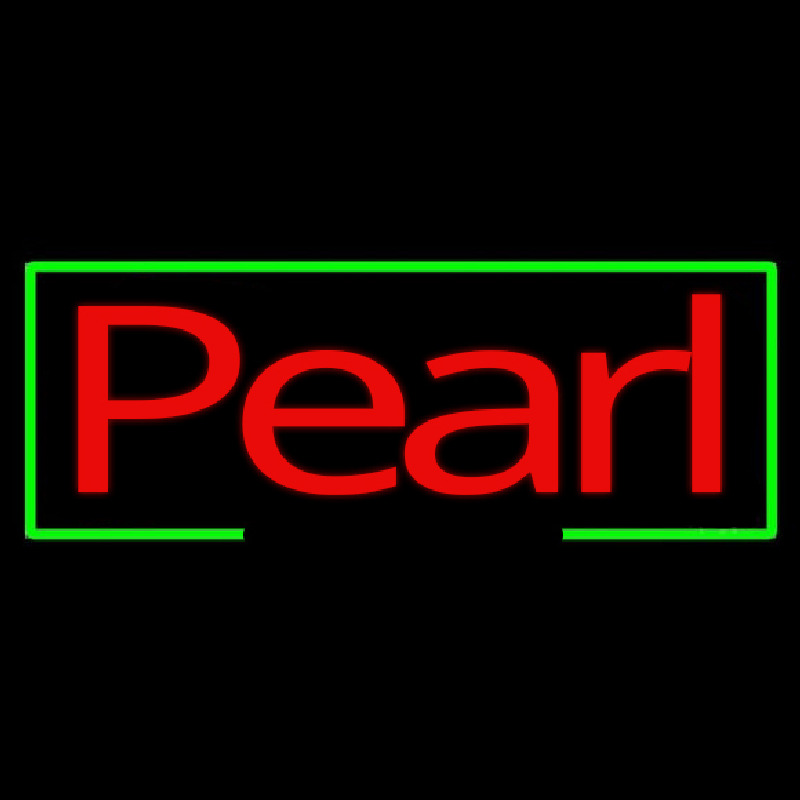 Custom Green Border Red Pearl Cursive Neon Sign USA