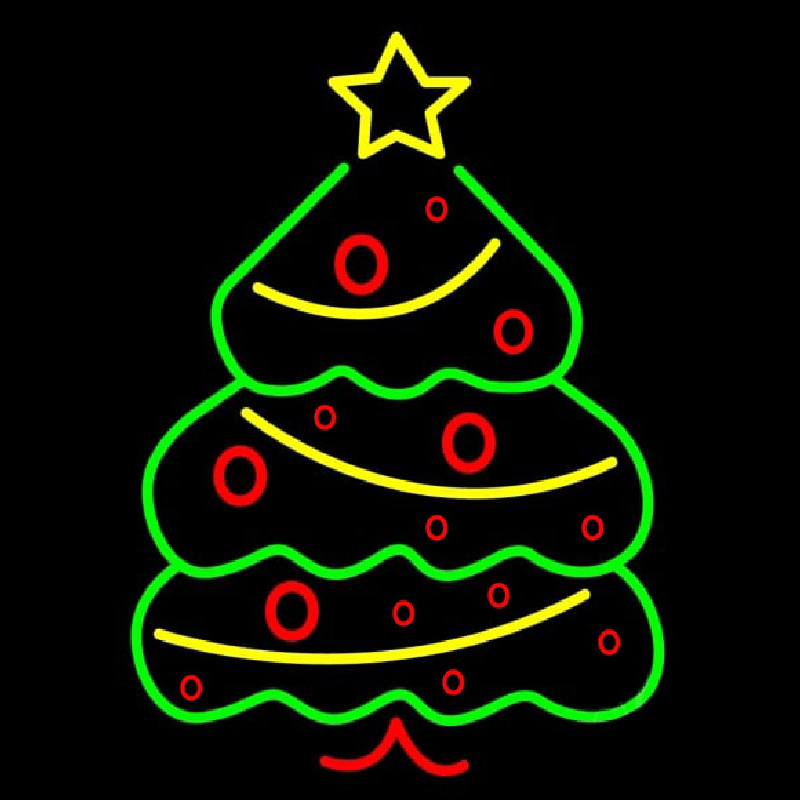 Custom Green Christmas Tree Neon Sign USA