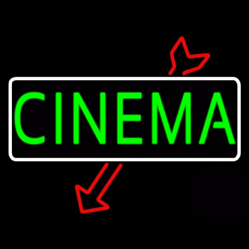 Custom Green Cinema Here Neon Sign USA