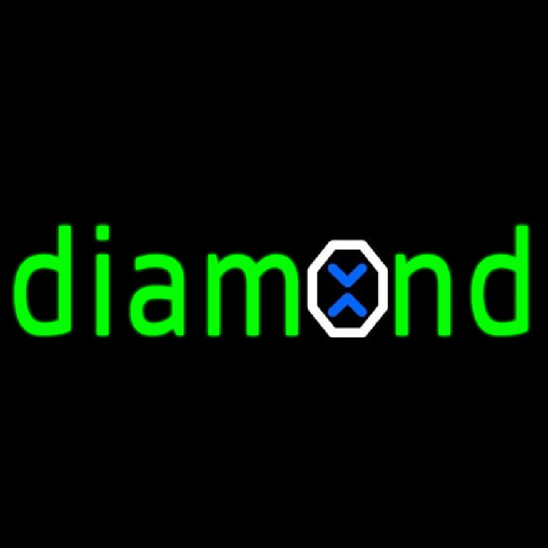 Custom Green Diamond Logo Neon Sign USA
