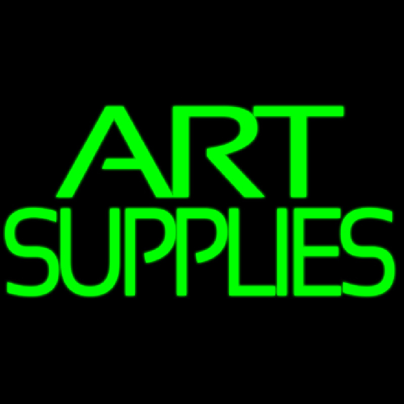 Custom Green Double Stroke Art Supplies Neon Sign USA
