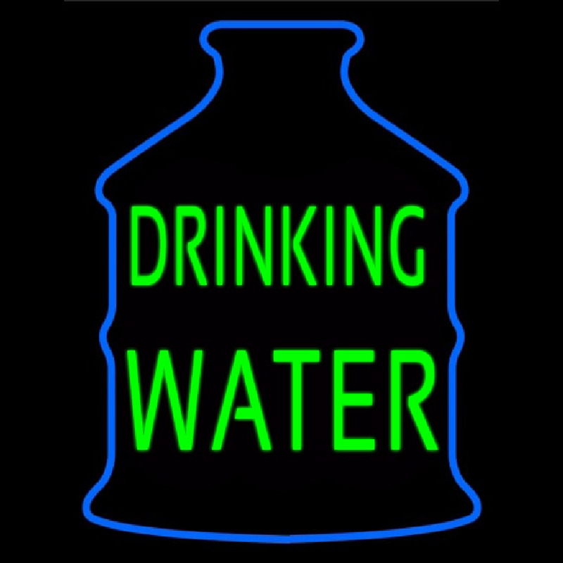 Custom Green Drinking Water Logo Neon Sign USA
