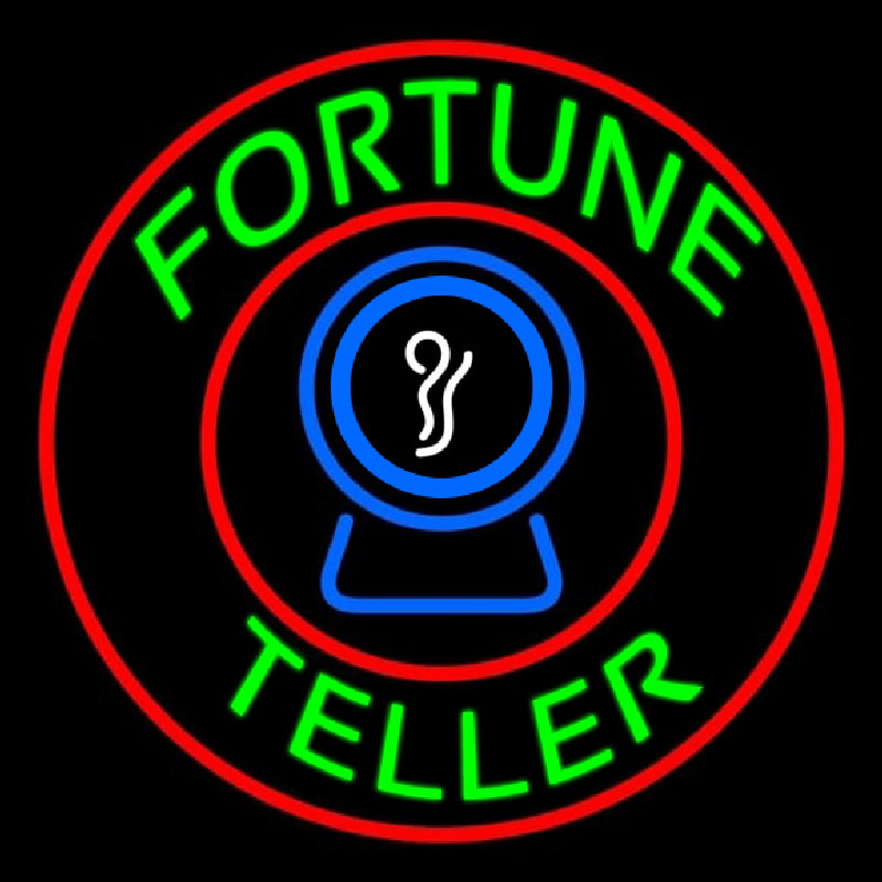 Custom Green Fortune Teller With Logo Neon Sign USA