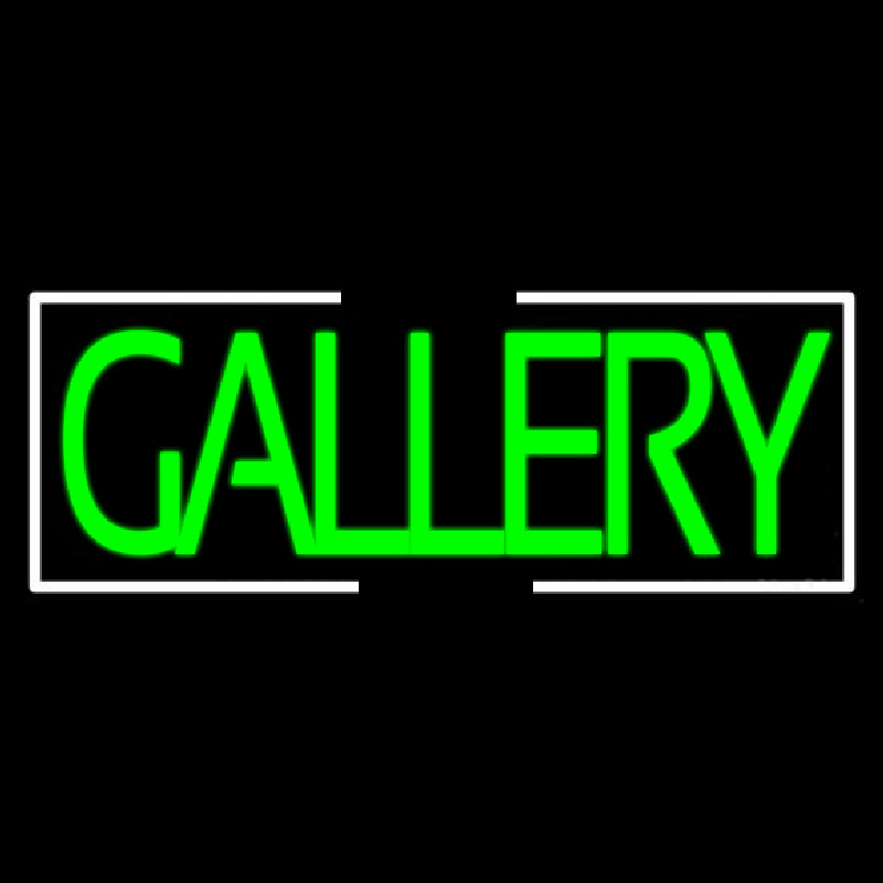 Custom Green Gallery Block With Border Neon Sign USA