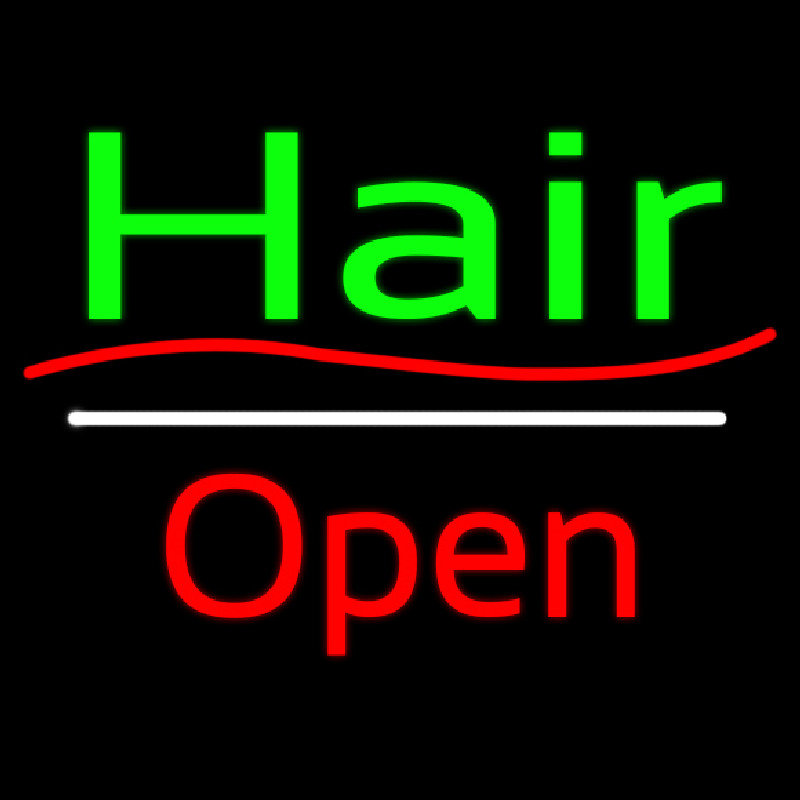 Custom Green Hair Open White Line Neon Sign USA