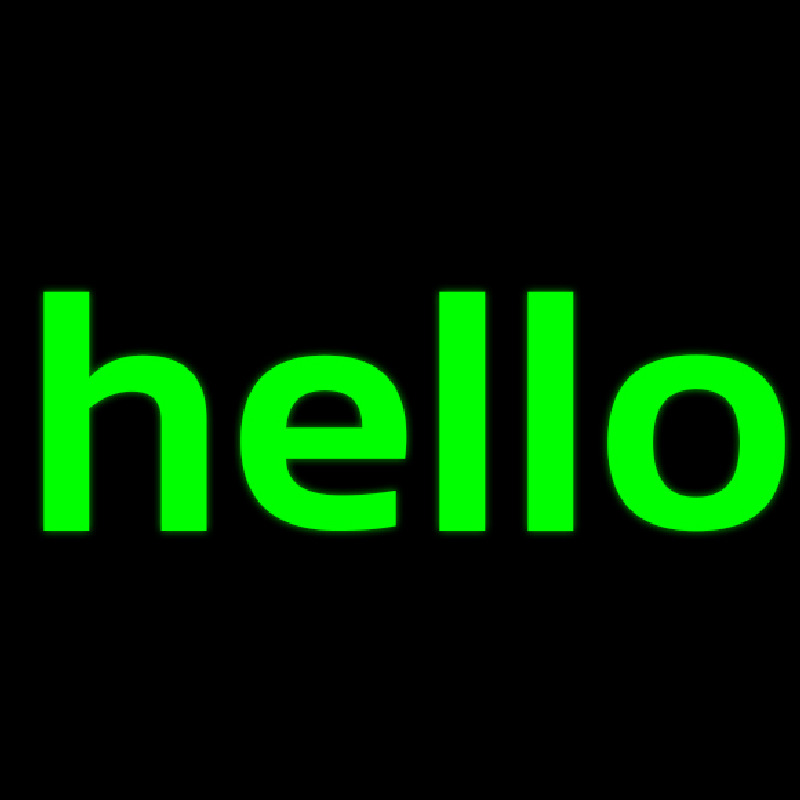 Custom Green Hello Neon Sign USA